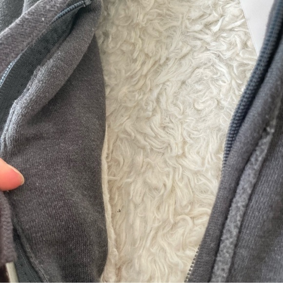 Disney Parks Disneyland 55 Years Faux Fur Hoodie Sweater Embroidered Grey Small - Picture 4 of 7